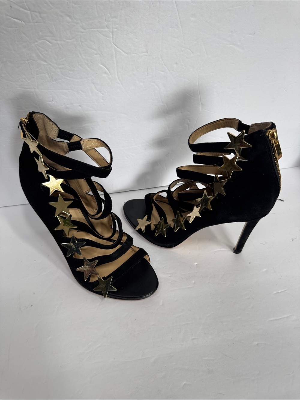 Katy Perry Collections Black Suede Strappy Stiletto Sandals - Picture 12 of 12